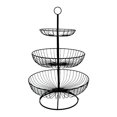 thumbnail image 2 of Soporte metálico para cesta de frutas Macarena 3 niveles bandeja desmontable 48cm Anillo negro, 2 of 8