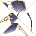 thumbnail image 5 of Gafas de sol con decoración de Cheetah Retro Para hombre y mujer, anteojos de sol sin montura, de Metal, Steampunk, a la moda, de verano, UV400, 5 of 5