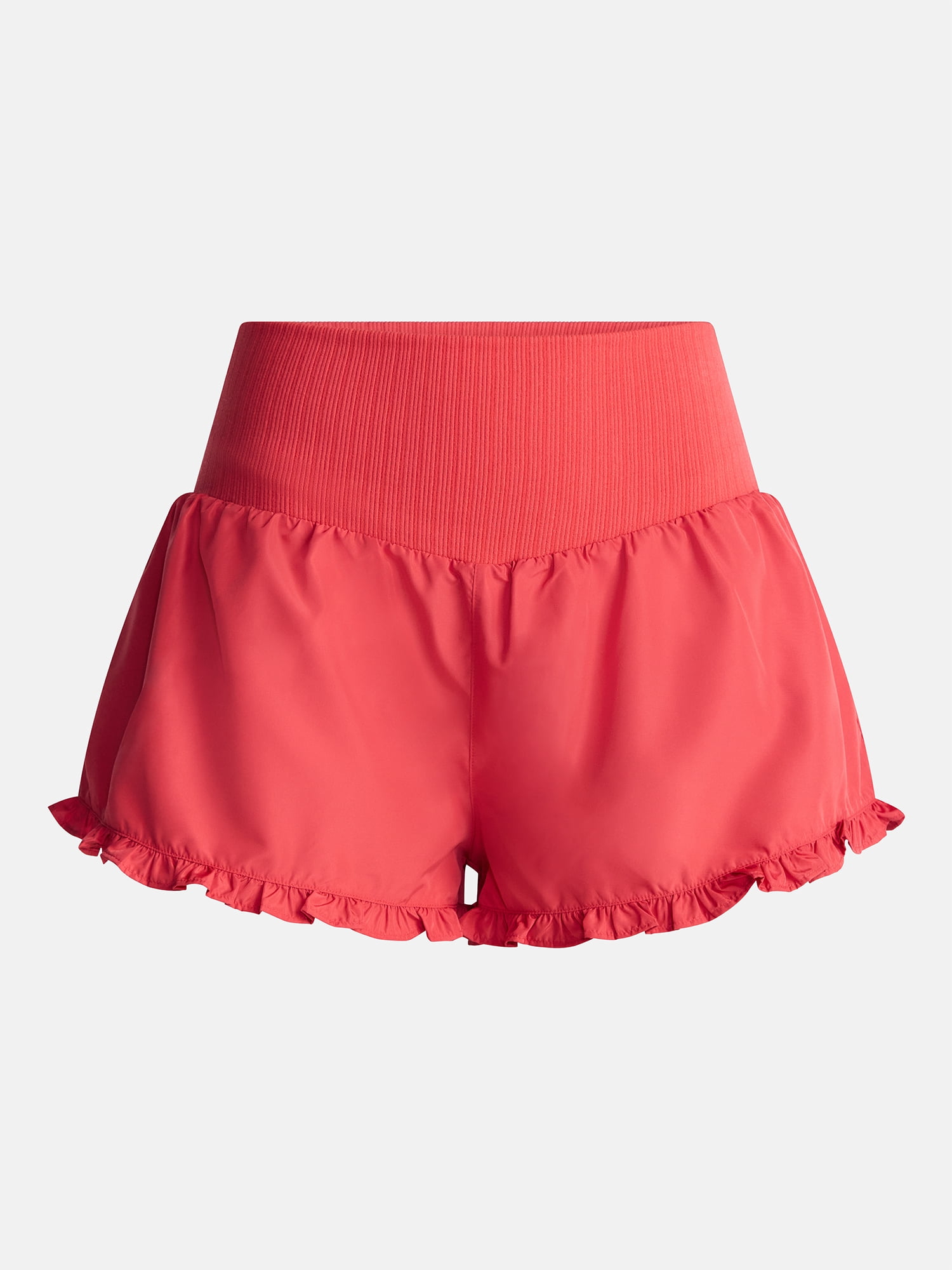 No Boundaries Ruffle Hem Shorts, 2" Inseam, Women's XXS-XXL