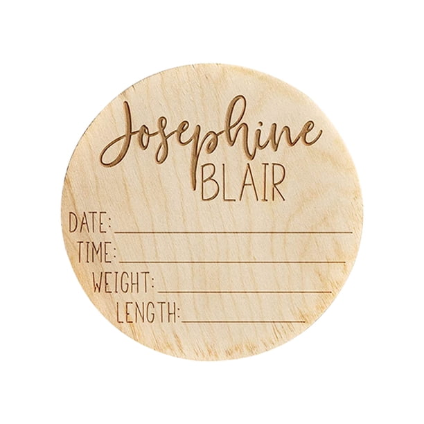 Xihbxyly Letrero de Madera con Nombre, Anuncio de Nacimiento de Bebé Grabado con Láser, Placa Personalizable con Bolígrafo, Decoración para Habitación Infantil, Regalo Perfecto para Baby Shower, Tama