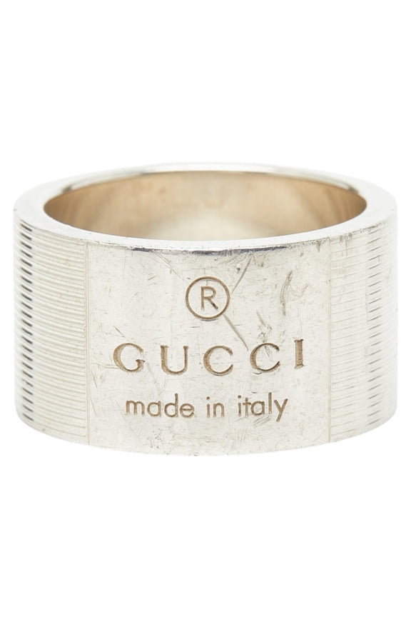 Pre-Owned Gucci Logo Ring, Size #16, SV925 Silver, Women's, GUCCI