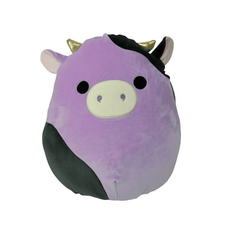 Squishmallows Official Kellytoys Plush 14 Inch Alexie the Black and Purple Cow Ultimate Soft Plush Stuffed Toy