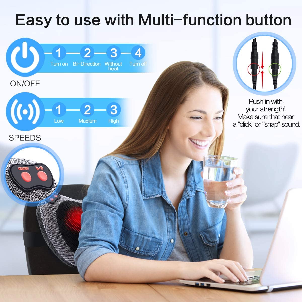  Papillon Neck Massager,Shiatsu Electric Back Massager with Heat, Neck Back Pain Relief Gifts for Mom/Dad/Women/Men,Deep Tissue Kneading  Massage Pillow for Shoulder,Legs,Foot,Body Muscle Fatigue Relief : Health &  Household