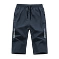 thumbnail image 7 of Xdegoge Mens Workout Capri Shorts Below Knee Length Elastic Waist Drawstring with Zipper Pockets Quick Dry Lightweight Athletic Running Gym Training Activewear, 7 of 7