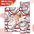 thumbnail image 4 of Red and White Striped Baseballs Pattern Toddler Nap Mats for Kids Preschool,Sleeping Mat Bag or Kids,Toddler Sleeping Bag,Toddler Nap Mat or Daycare, 4 of 6