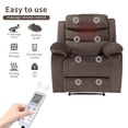 thumbnail image 3 of Fabric Recliner Sofa Chair with Heating and Vibration Massage Function,Brown, 3 of 6
