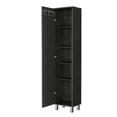 thumbnail image 4 of Miekor Furniture Smokey Oak 3 Broom Hangers Tall Storage Cabinet 95572, 4 of 7