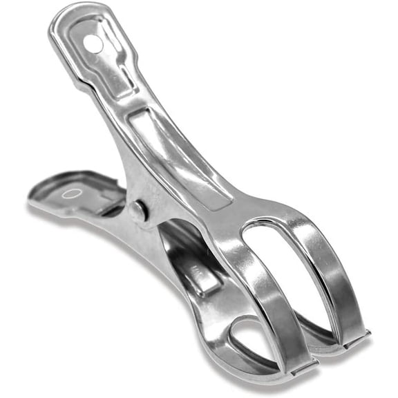 Beach Towel Clips Clamps Stainless Steel 10 Pack 4.3 Inch Large Heavy Duty Metal Clothespins Peg Jumbo Size, Windproof Clips Clothes Pin Hanger for Lounge Cruise Pool Boat Blanket