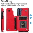 thumbnail image 2 of for Samsung Galaxy S21 FE (Not S21) Wallet Case with Card Holder, Minimalist Luxury PU Leather Magnetic Closure Kickstand Slim Hard Protective Case Cover for Samsung Galaxy S21 FE Gules-SK, 2 of 16