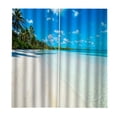 thumbnail image 3 of Cortinas Opacas Impresos 3d a Prueba de Moho para Dormitorio- 2 Paneles 150x166cm + Ganchos + Anillos Playa BLESIY Cortinas de ventana de impresión 3D, 3 of 7