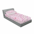 thumbnail image 3 of Ambesonne Mandala Fitted Sheet & Pillow Sham Set, Leaf Like Circled Pattern, Full, Hot Pink Magenta, 3 of 3
