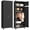Black-Arc-86''H, variant on Polup 86" H Modern Steel Sturdy Armoire Cabinet with Shelves and Hanging Rod, Bedroom Wardrobe Closet with Doors White