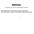 thumbnail image 2 of CMX Rear Disc Brake Rotors Pair for Car 2002-2006 Audi A4 Quattro with 255mm Diameter Rotor K8-100778, 2 of 8