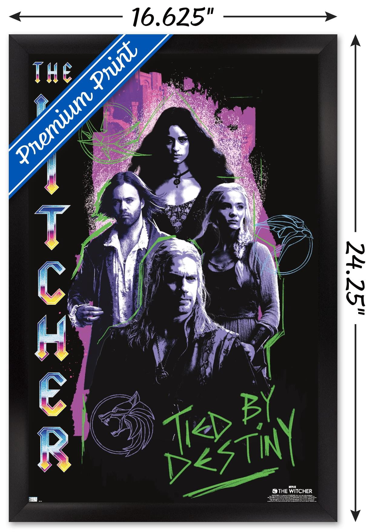 Netflix The Witcher: Season 3 - Tied By Destiny Wall Poster, 14.725" x 22.375" Framed