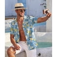 thumbnail image 2 of COOFANDY Men Casual Button Down Shirt Short Sleeve Summer Shirt Camp Collar Shirts, 2 of 6