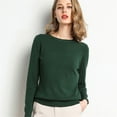 thumbnail image 2 of Lokdsa Women Clothing Women'S New Round Neck Long Sleeve Loose Pullover Solid Knit Bottom Shirt Cardigan Sweaters for Women Green, 2 of 5