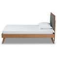 thumbnail image 3 of Baxton Studio Laima Mid-Century Modern Dark Grey Fabric Upholstered and Walnut Brown Finished Wood Twin Size Platform Bed, 3 of 10