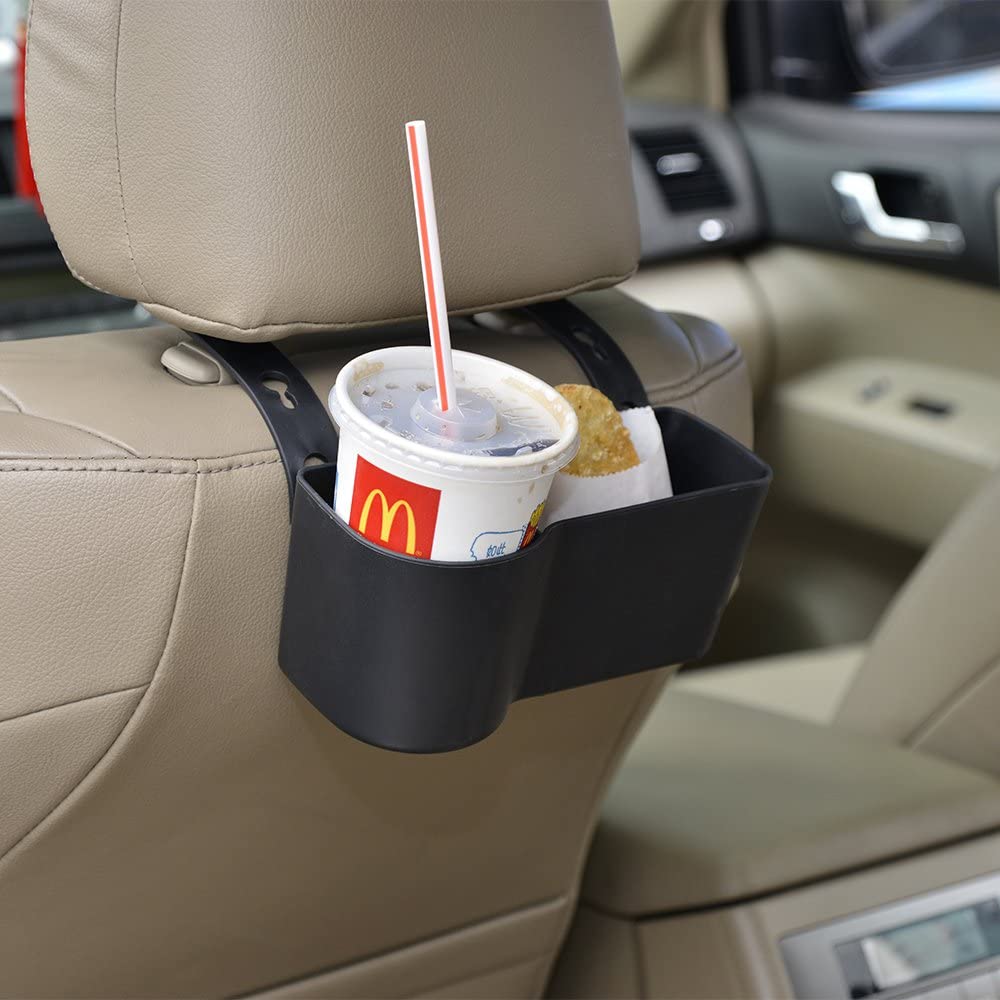 Car Headrest Seat Back Organizer Cup Holder Drink Pocket Food Tray  Universal Liberate Your Hands. for a More Convenient Time in Your Car(Black) 