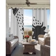 thumbnail image 4 of Cows Showering Blackout Curtains 39 Inches Long, Modern Abstract Art Funny Animals Thermal Insulated Black Out Curtains, Short Darkening Window Curtain Drapes for Cafe Bedroom 27.5"x39" 2 Panels, 4 of 9