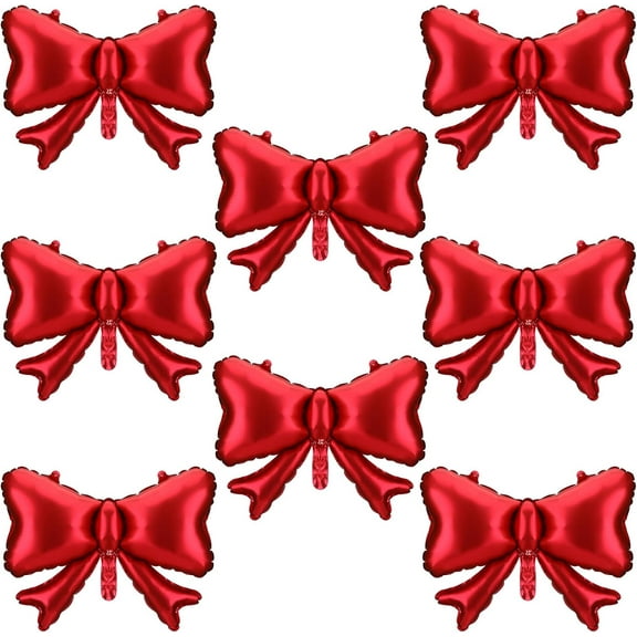 BlinkLLX 8 Pcs Bow Balloon Giant Bowknot Theme Birthday Party Decoration Big Latex Balloon Arch Baby Shower Party Supplies Bow Backdrop Macaron Coquette Wedding Bridal Shower(Red,16" X 22")