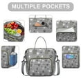 thumbnail image 2 of Dog Lover Gift Insulated Lunch Box, Large Cute Paw and Floral Lunch Tote with Puppy and Bone Patterns, Leakproof Cooler for School or Outdoor, 2 of 7