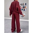thumbnail image 4 of Conjuntos de Salón para Mujer, Conjunto Deportivo de 2 Piezas, Sudadera, Pantalón Deportivo de Pierna , Conjunto Deportivo A Juego Vino Tinto L, 4 of 9