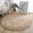 thumbnail image 4 of Plush Round Rug Mat Fluffy White Carpets for Living Room Soft Home Decor Bedroom Kid Room Decoration Salon Thick Pile Rug, 4 of 5