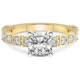 thumbnail image 3 of 1 Carat IGI Certified Cushion Shape Lab Grown Diamond Engagement Ring | 14K Yellow Gold |Cheryl Side Stone Diamond Ring | FG-VS1-VS2 Quality Friendly Diamonds, 3 of 5