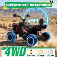 thumbnail image 2 of 24V Kids Ride On ATV for Ages 3-8, 4WD Electric Quad with 4 Motors, Bluetooth Music, LED Lights, Spring Suspension, 3-5 km/h, 110 lbs Capacity, Battery Powered Toy for Boys Girls, Black, 2 of 8