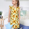 thumbnail image 4 of Balery European-style Pattern Sunflower Camisón de princesa para niñas, pijama de algodón con mangas abullonadas, suave y bonito.-Small, 4 of 6