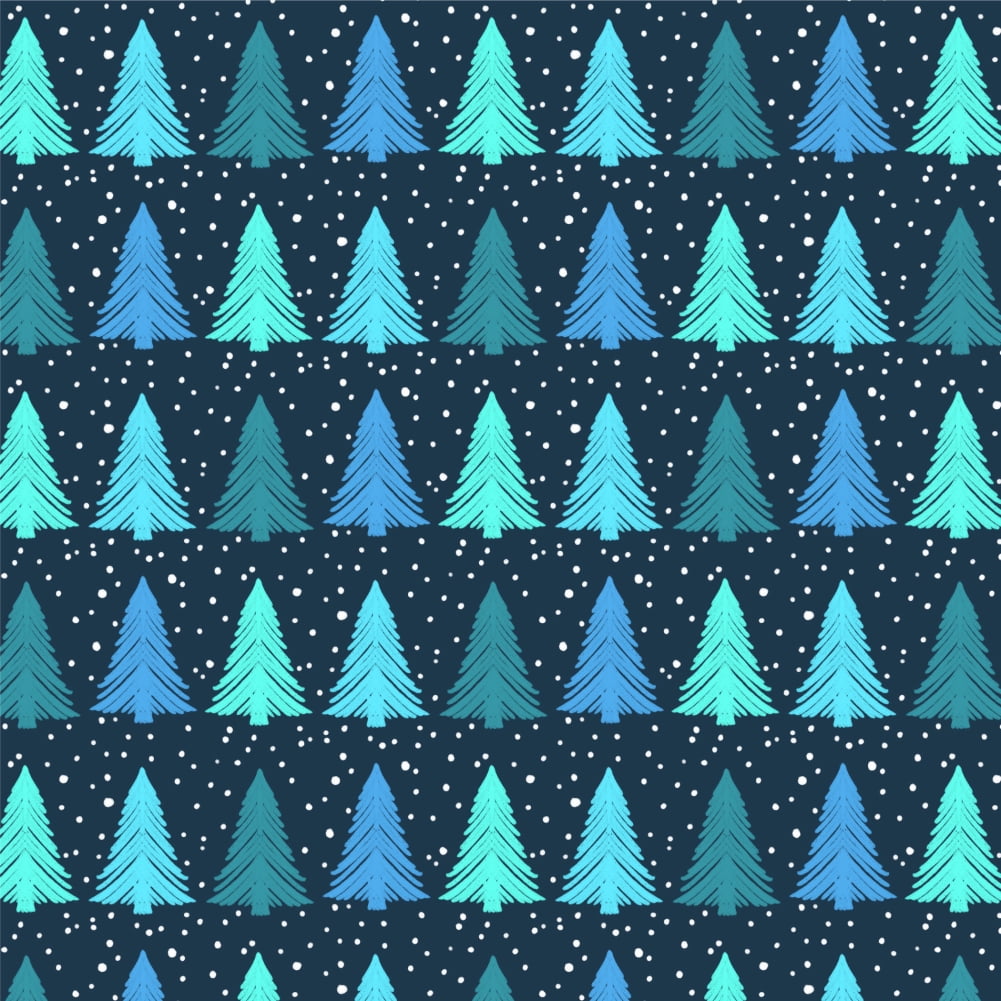 Snowy Christmas Trees Pattern  Premium Roll Gift Wrap Wrapping Paper