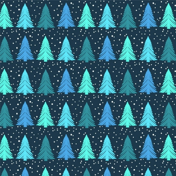 Snowy Christmas Trees Pattern  Premium Roll Gift Wrap Wrapping Paper
