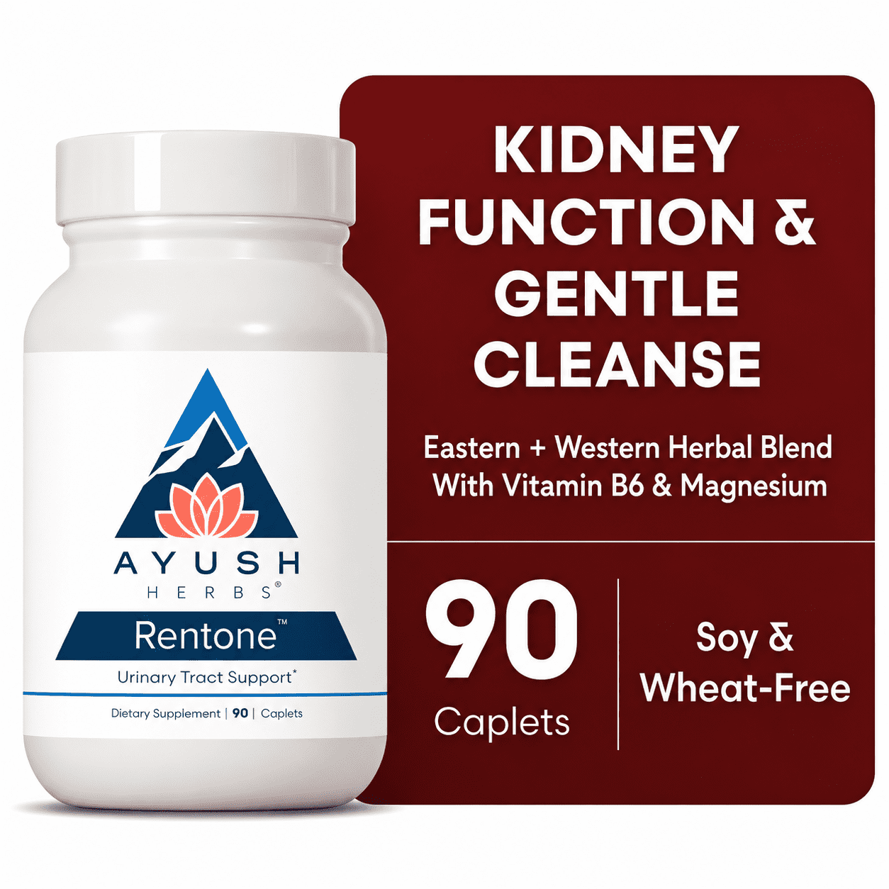 Ayush Herbs Rentone Kidney Support Supplement with Magnesium and Cranberry, 90 Capsules