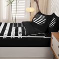thumbnail image 5 of Manfei Retro Usa Flag Zipper Full Size Comforter Sets with Fitted Sheet and 2 Pillowcases,Classic Patriotic Theme Zipper Bedding Set,Black White,Black Reversible,4pcs, 5 of 8