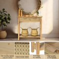 Wnutrees Farmhouse Console Table with 3 Rattan Drawers, 46" Long Narrow