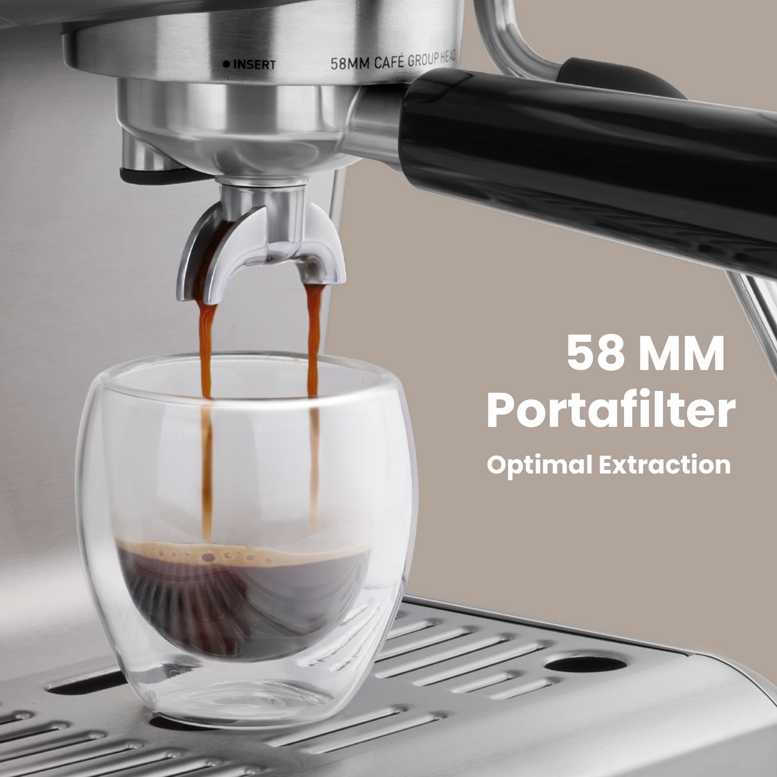 GEVI Espresso Machine Cafe Steam Maker，stainless steel