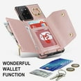 thumbnail image 3 of Phone Case for Samsung Galaxy Note 20 Ultra 5G Wallet Cover with Screen Protector Ring Stand Card Holder Crossbody Strap Cell Note20 Plus Notes 20Ultra Note20+ U + 20+ Twenty Not S20 Women Rose Gold, 3 of 13