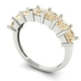 thumbnail image 2 of 2.03 ct Brilliant Princess Cut Natural Morganite 18K White Gold Eternity Band SZ 4.25, 2 of 6