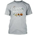 thumbnail image 2 of Halloween Funny Costume Candy Wasted Printed Men's T-Shirt Short Sleeve T-Shirt Soft and Comfy Shirt, Lightweight Shirt Gray Small, 2 of 3