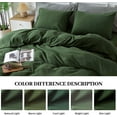 thumbnail image 2 of NEXHOME PRO Duvet Cover Set 100% Washed Cotton 3 Pieces Linen Breathable Soft Durable Duvet Cover Bedding Set with Zipper Closure, Queen Size Forest Green (Comforter Not Included), 2 of 5