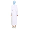 thumbnail image 5 of Modest Dress With Natural Fabric Elastic Waist White, 5 of 5