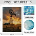 thumbnail image 3 of Diamond Art Kit for Adults, Rural Sunset Windmill Landscape Diamond Painting for Adults Beginners, DIY Diamond Art Painting Kits, 5D Diamond Painting Crafts for Home Decor 12x16 Frameless, 3 of 7