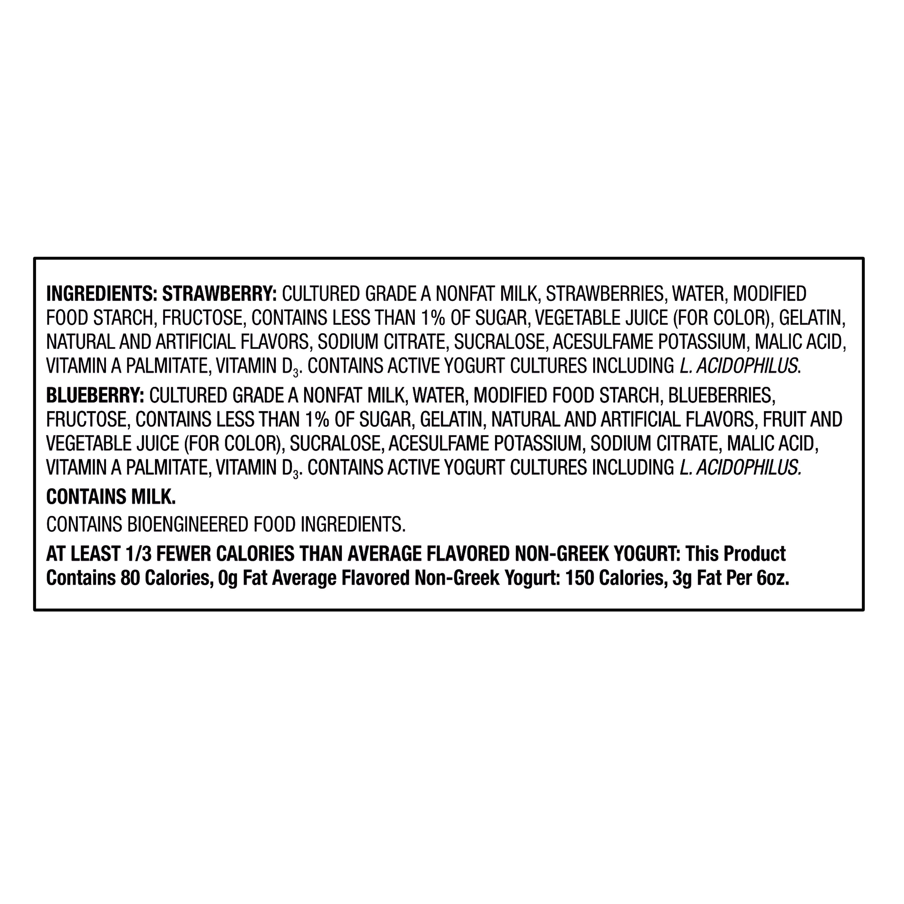 Great Value Light Strawberry and Blueberry Nonfat Yogurt, 6 oz, 12 Count