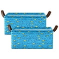 thumbnail image 2 of Starry Sky Pattern Open Home Storage Bins Foldable Metal Frame Shelf Baskets 16.9x11.4x7.7in Water-Resistant, 2 of 8