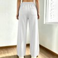 thumbnail image 4 of Kttectoa Pants for Women Wide Leg Drawsting Waist Loose Corduroy Pants Solid Fill Length with Pockets Casual Lounge Fall Winter, 4 of 5