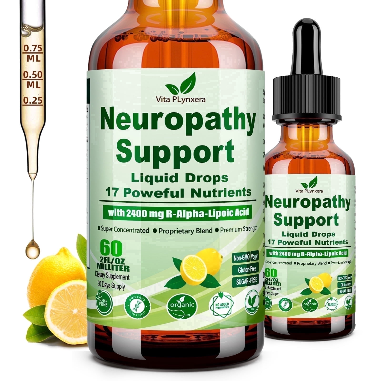 Vitaplynxera R-ALA Liquid - 17-in-1 Wellness Antioxidant & Nerve Support with Acetyl L-Carnitine, B-Complex & Magnesium | Vegan Non-GMO