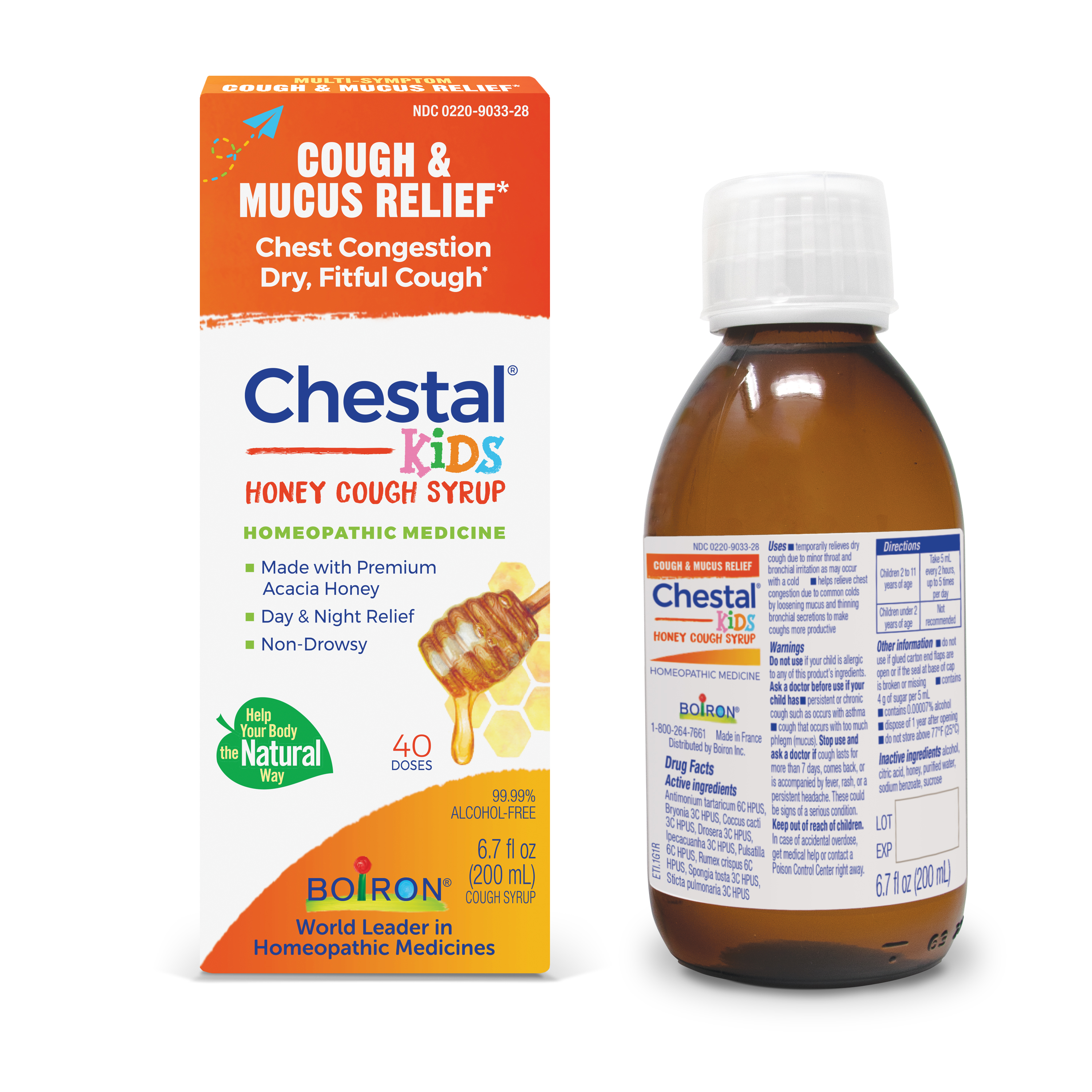 Boiron Chestal Kids Cough Syrup , Homeopathic Medicine for Cold & Cough Relief, Multi-Symptom Formula, Nasal & Chest Congestion, Runny Nose, 6.7 fl oz - image 3 of 8