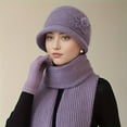 thumbnail image 7 of Women Elegant Fuzzy Winter Hat with Flower Decoration - Thick Warm Fleece Lined Beige/Pink/Brown/Navy Blue/Black - Women Hat, 7 of 7