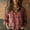 Red, variant on Winter Clothing For Women Long Sleeve Fashion Button Down Shirt Exquisite Hemp Striped V-Neck Wrinkle Resistant Gray S-5Xl