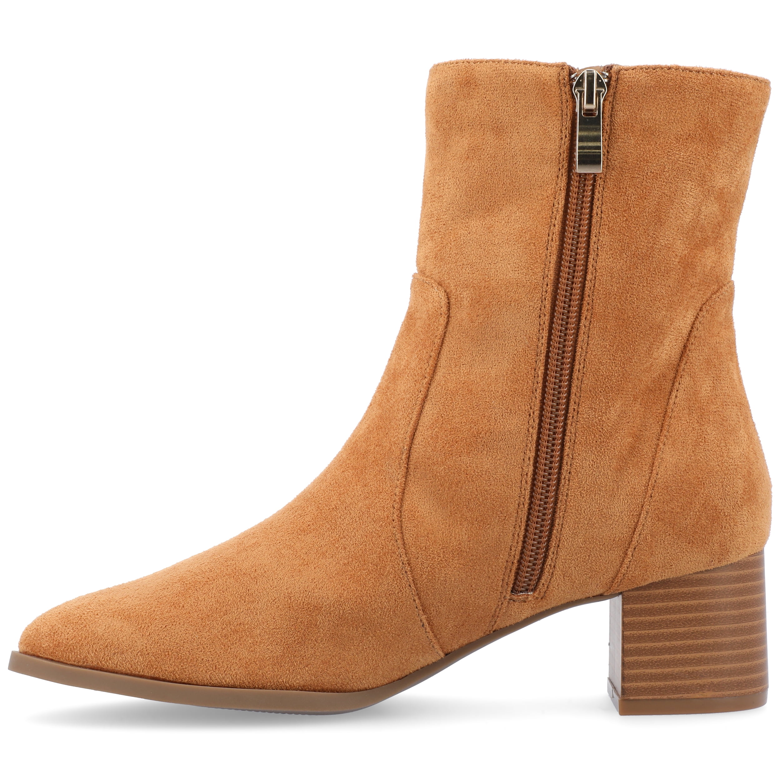 Journee Womens Hayven Stacked Block Heel Almond Toe Booties, Widths Available